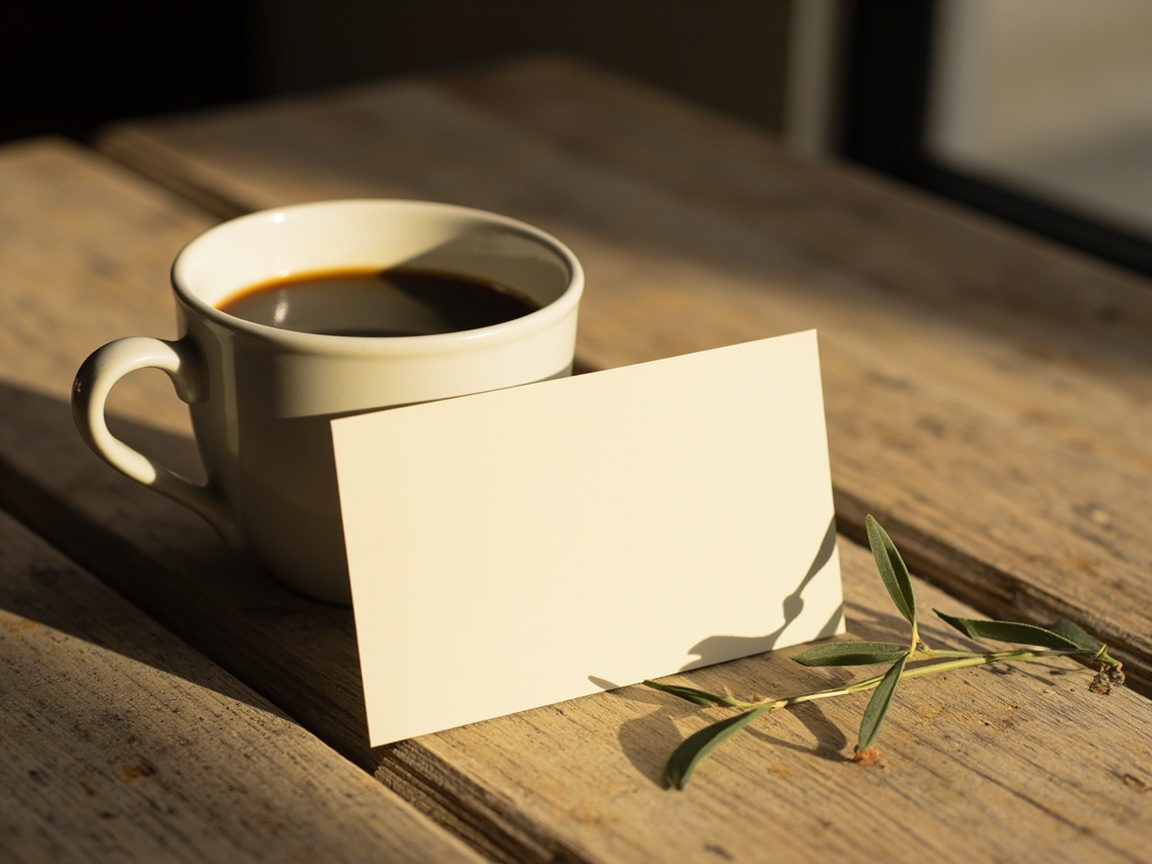 A Café Chico gift voucher card beside a cup of coffee on a café table