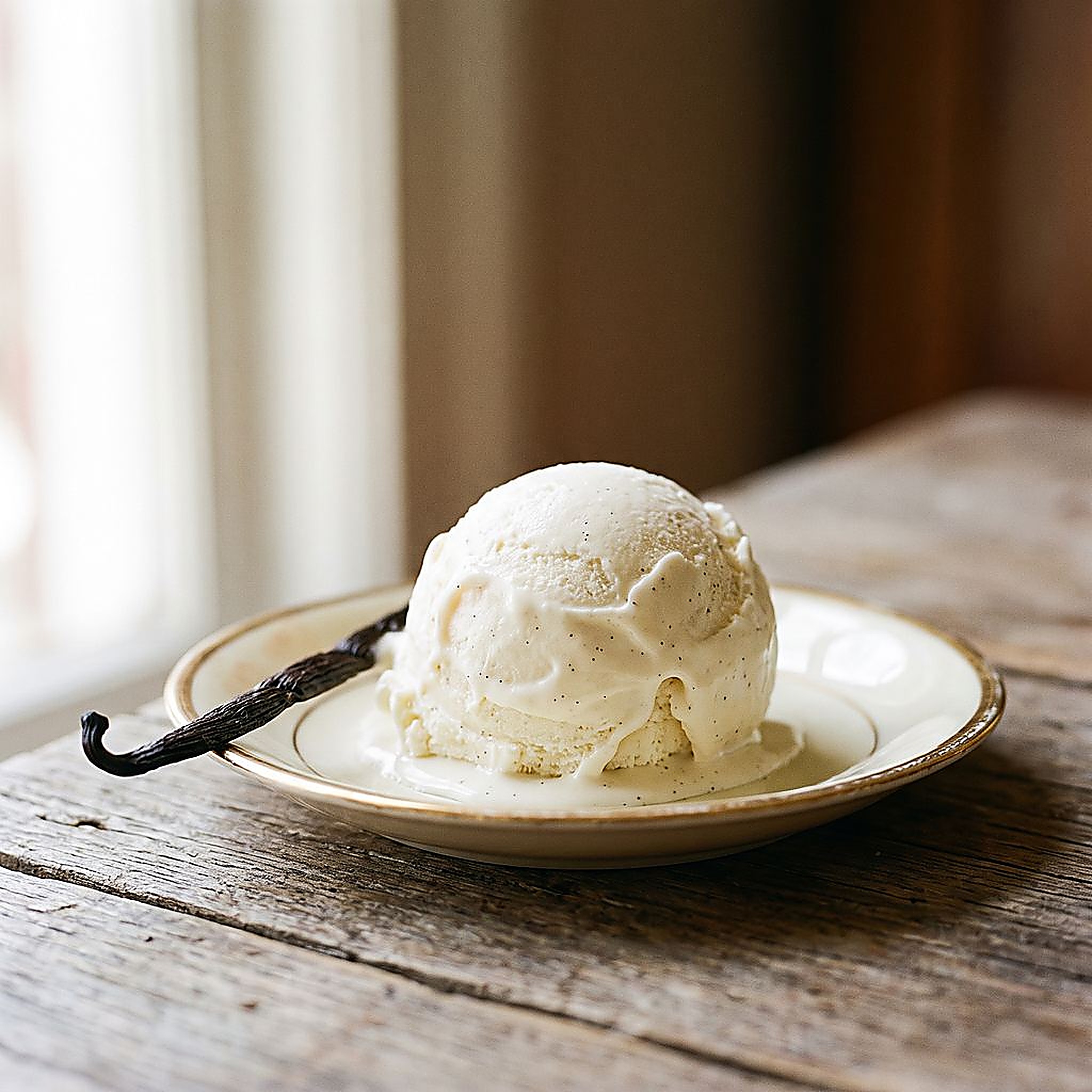 Vanilla ice cream scoop